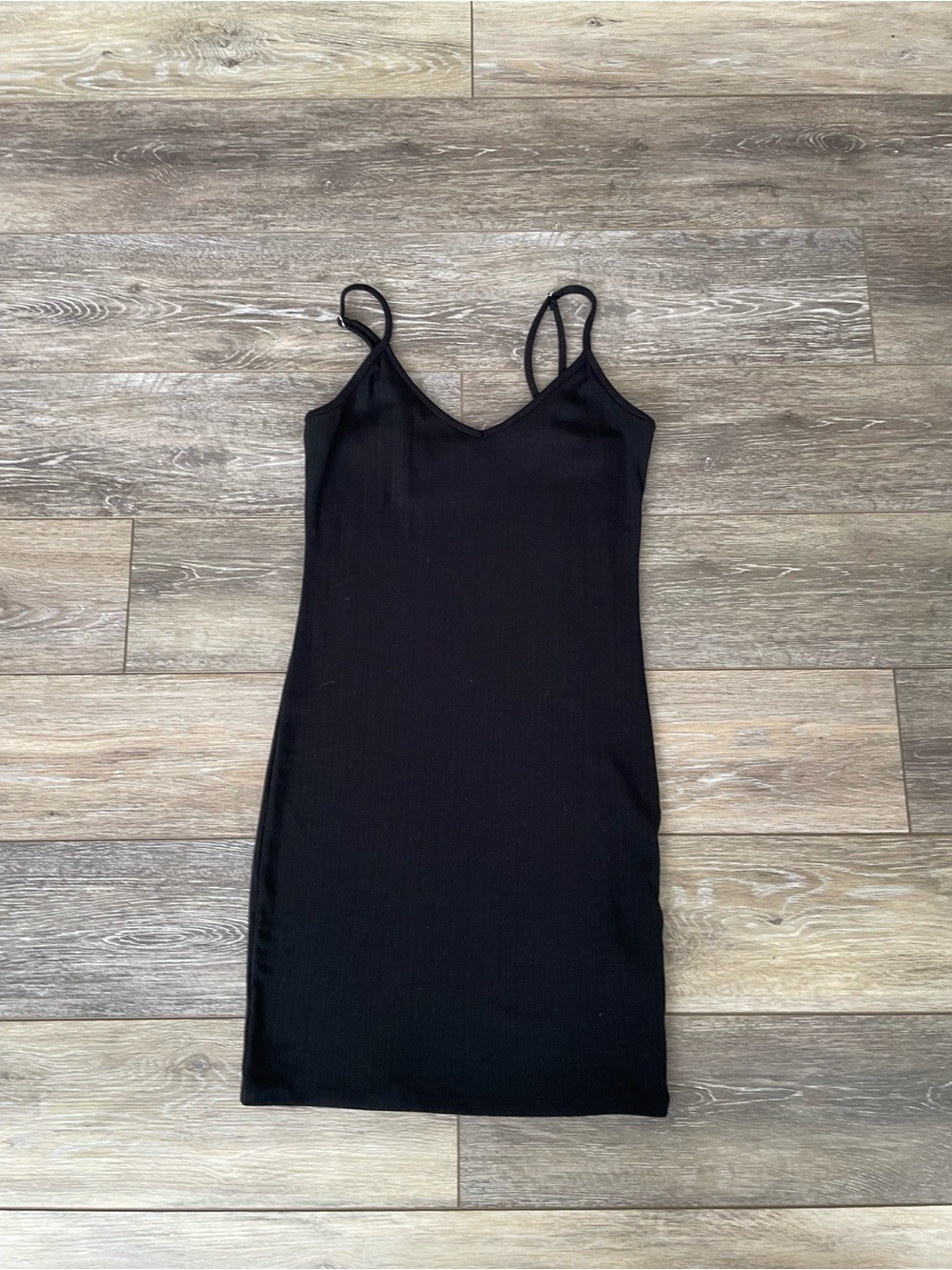Forever 21 Classic Black Bodycon Dress with Spaghetti Straps